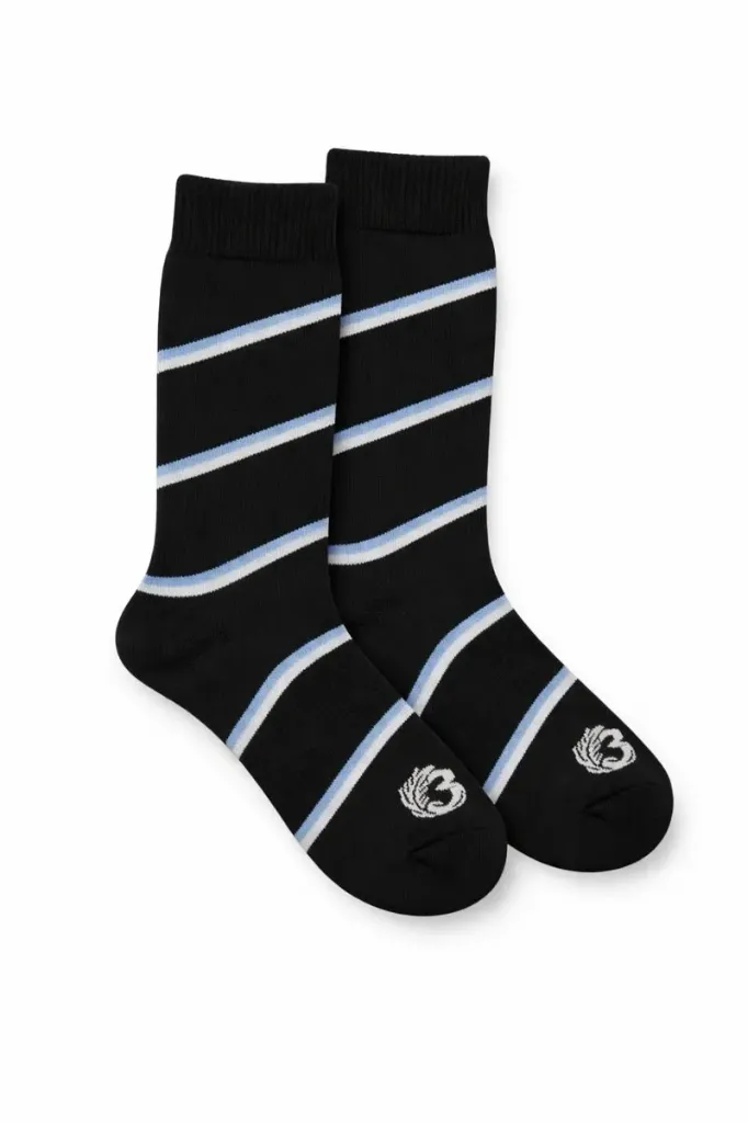Long Half Terry Sock for Men - Black/Gray