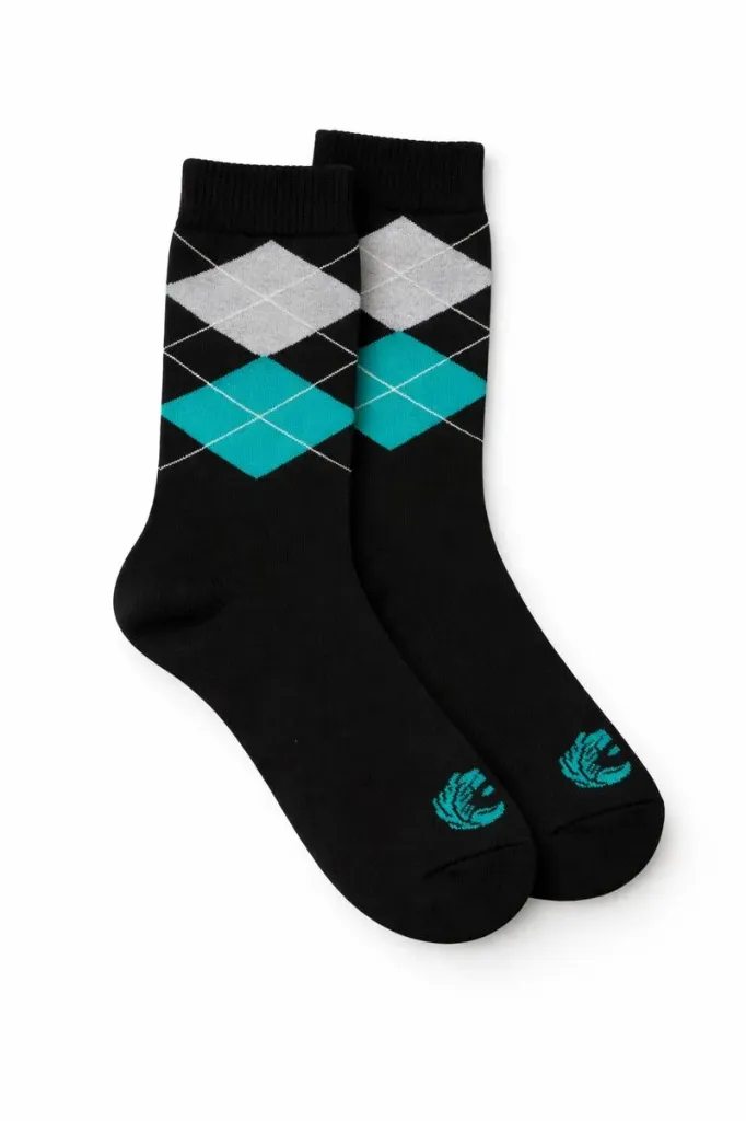 Long Half Terry Sock for Men - Black/Blue